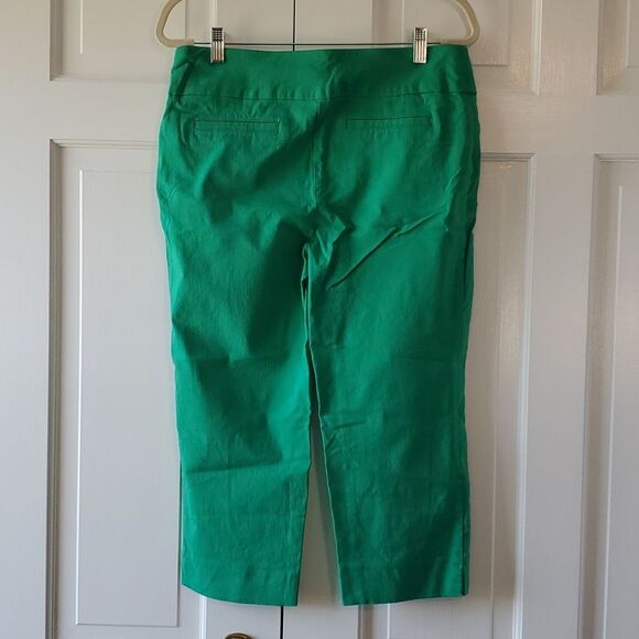 ZAC & RACHEL BRIGHT GREEN CAPRI CROPPED PANTS SIZE 8 PULL ON ELASTIC - Picture 3 of 5